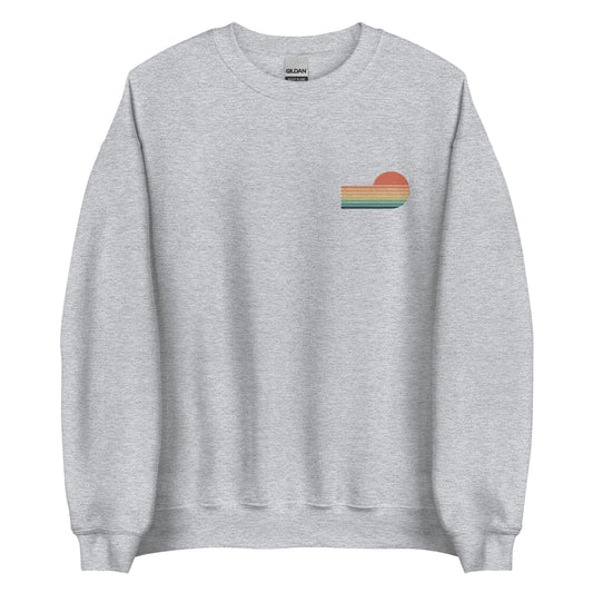 Embroidered Rainbow Sunset Crewneck Unisex Sweatshirt